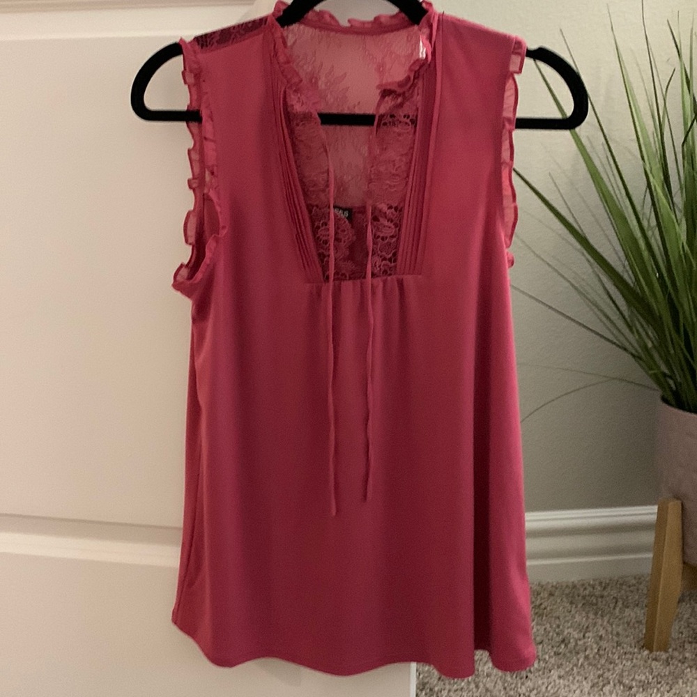 Express ruffle lace blouse, small